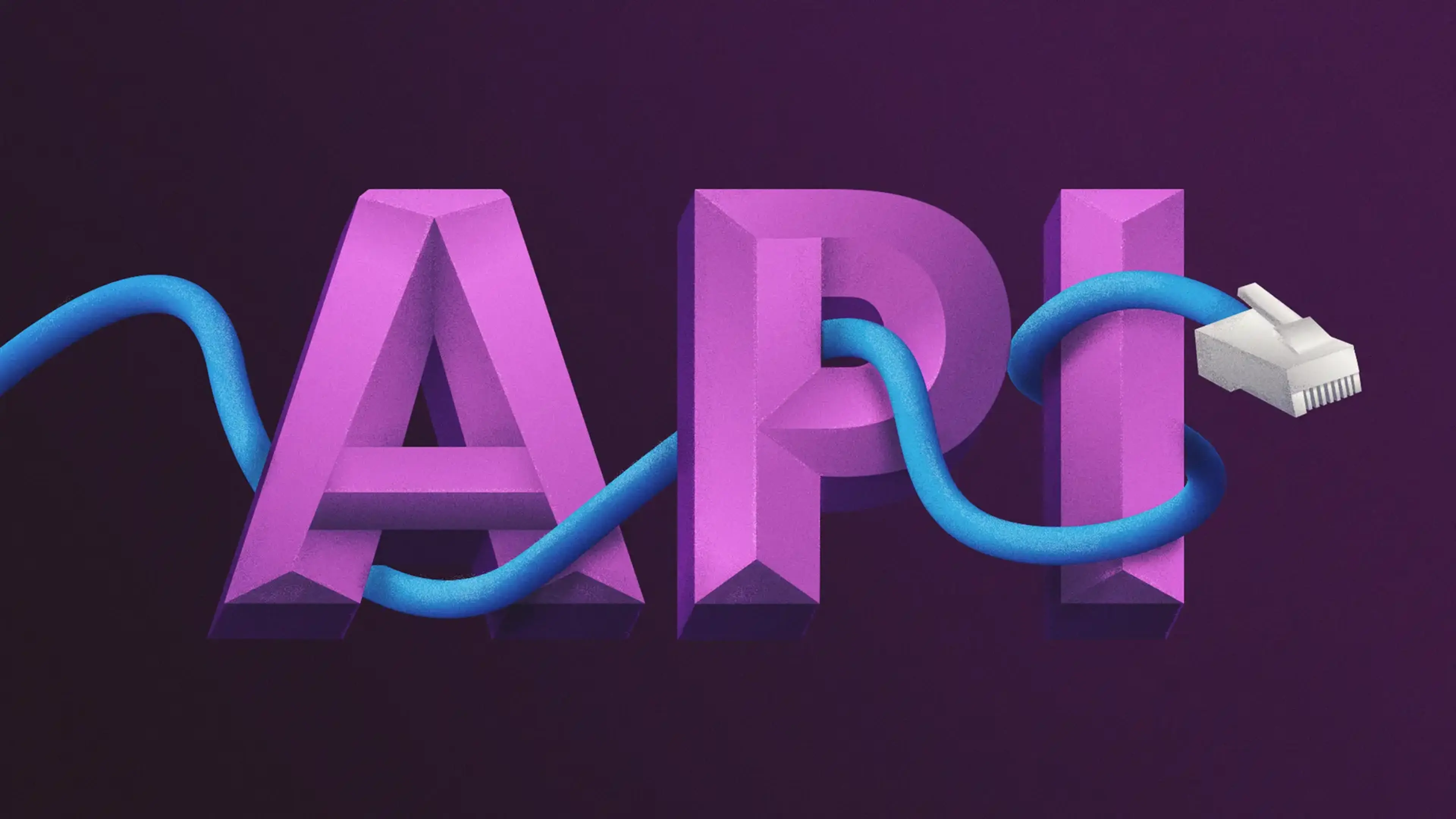 API i grafisk stil med en slingrande nätverkskabel