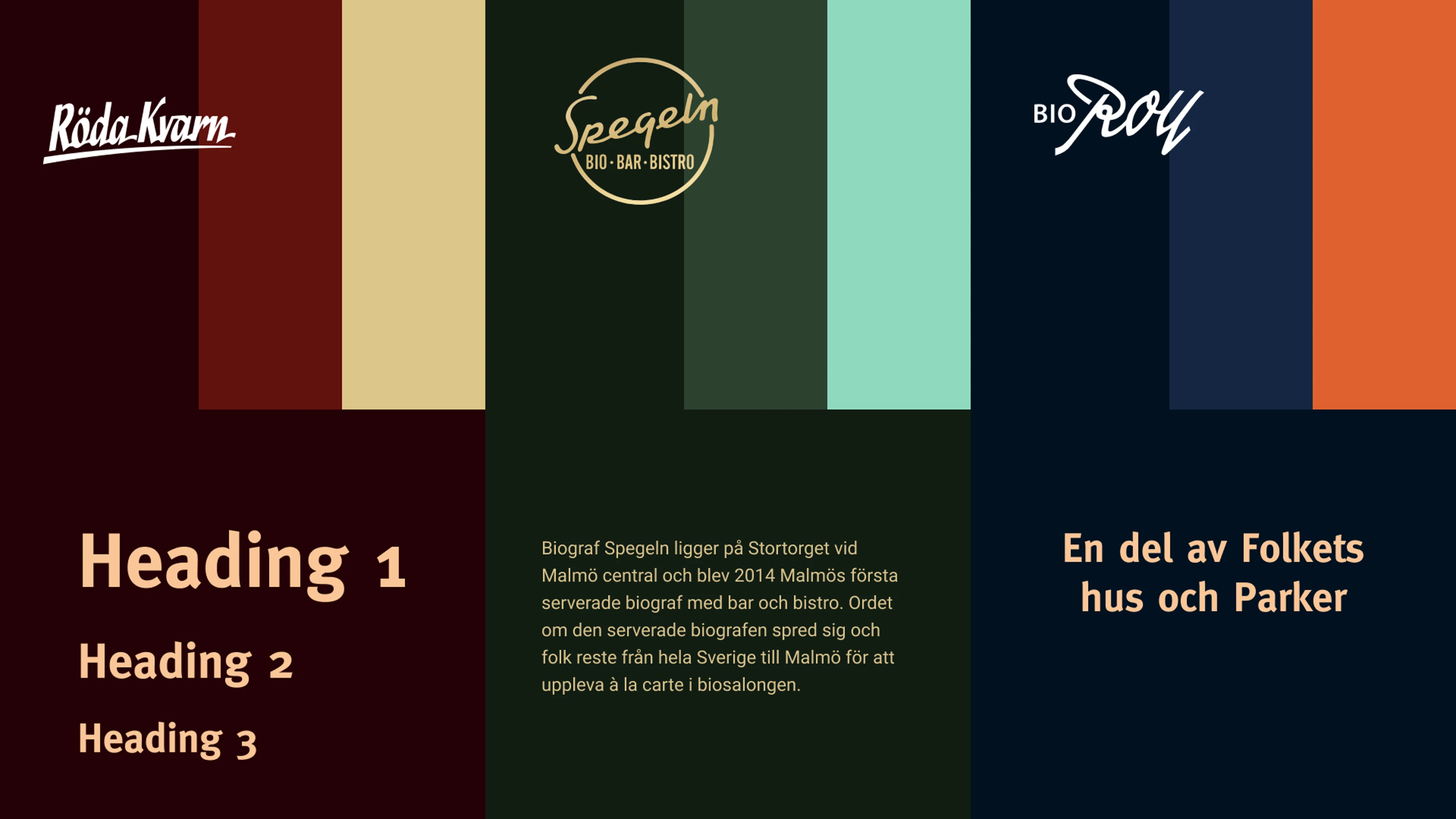 Exempel på färger, logotyper och typsnitt