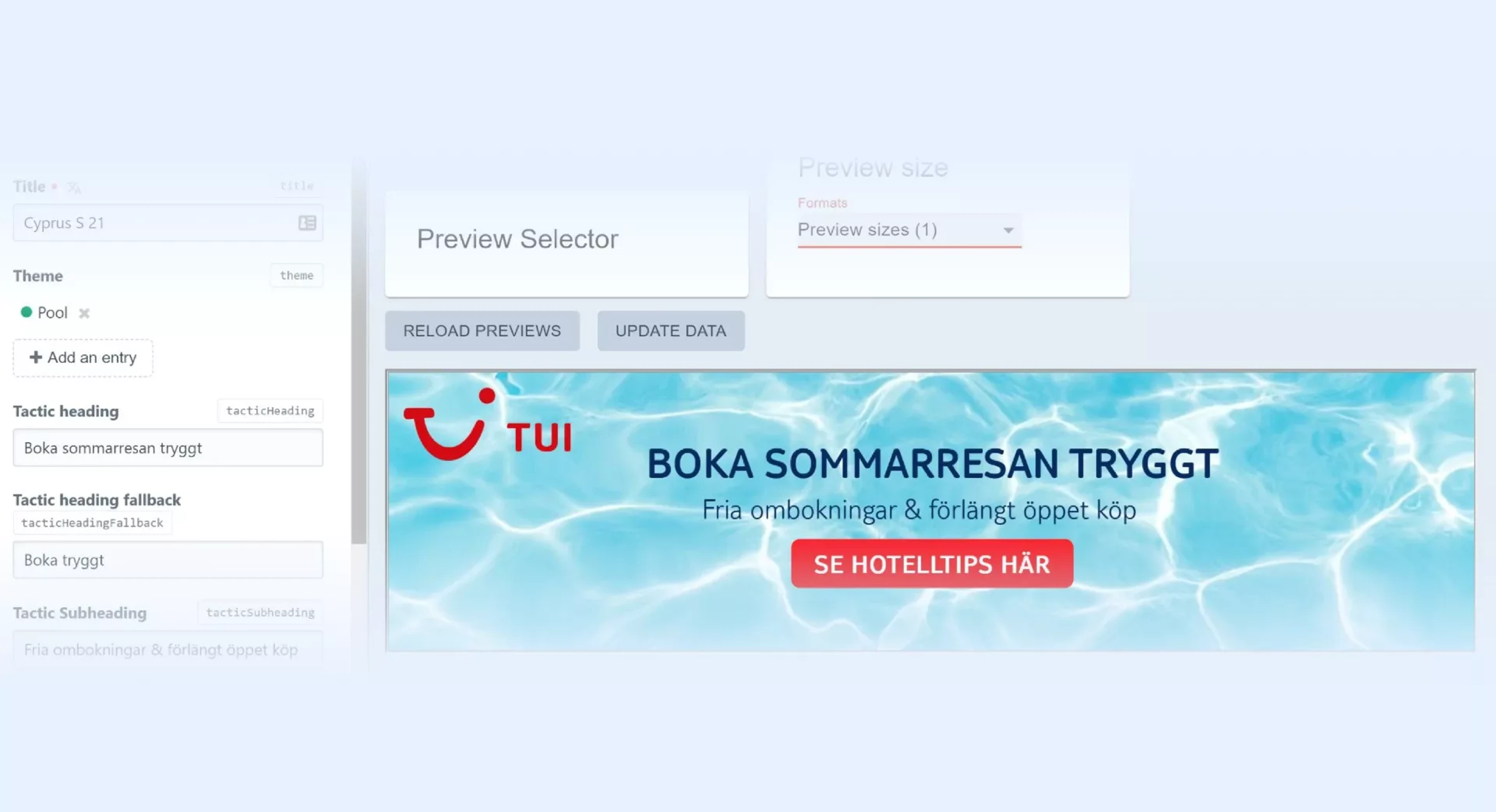 Exempel från ett CMS