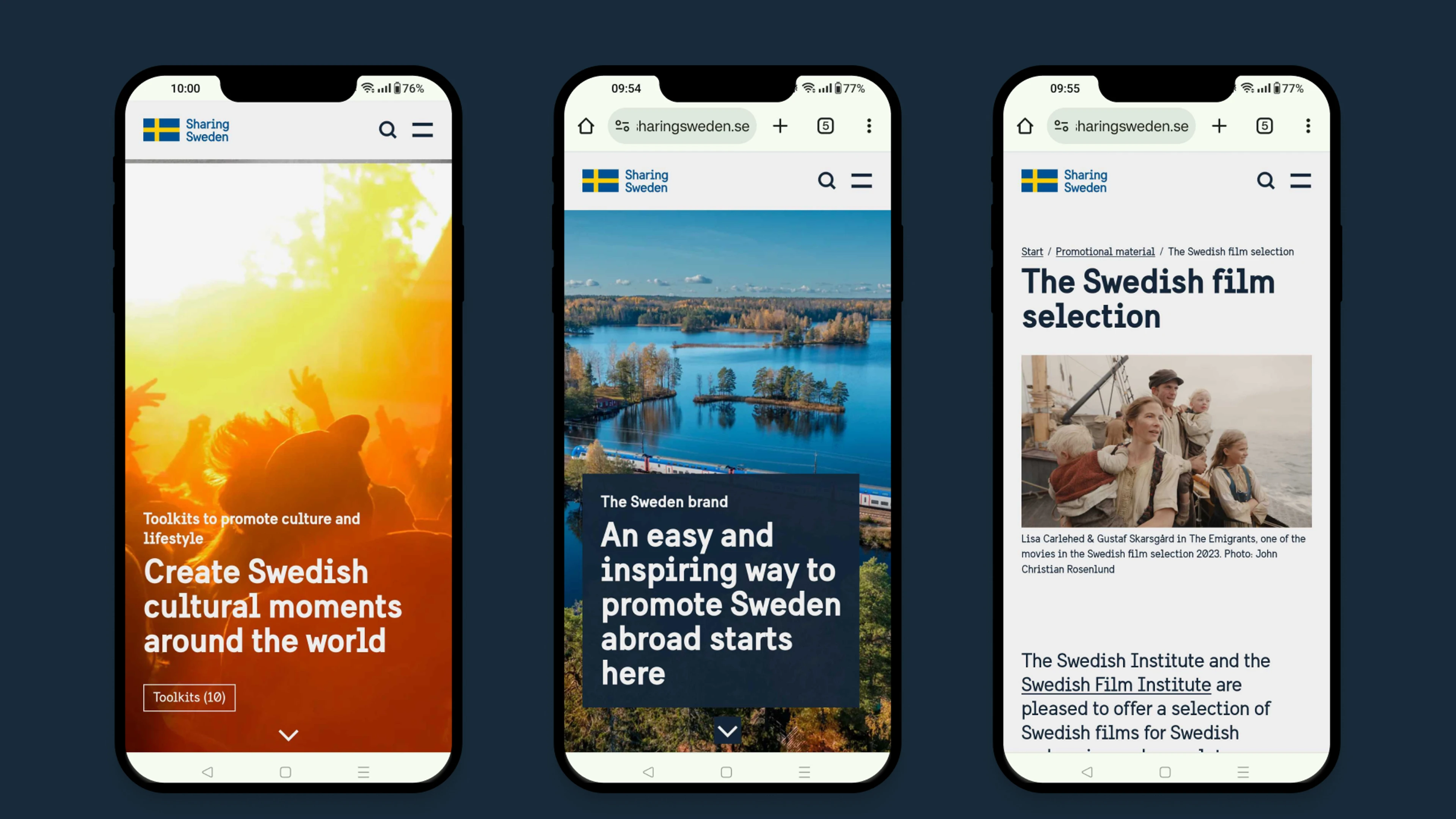Tre mobilskisser från sharingsweden.se