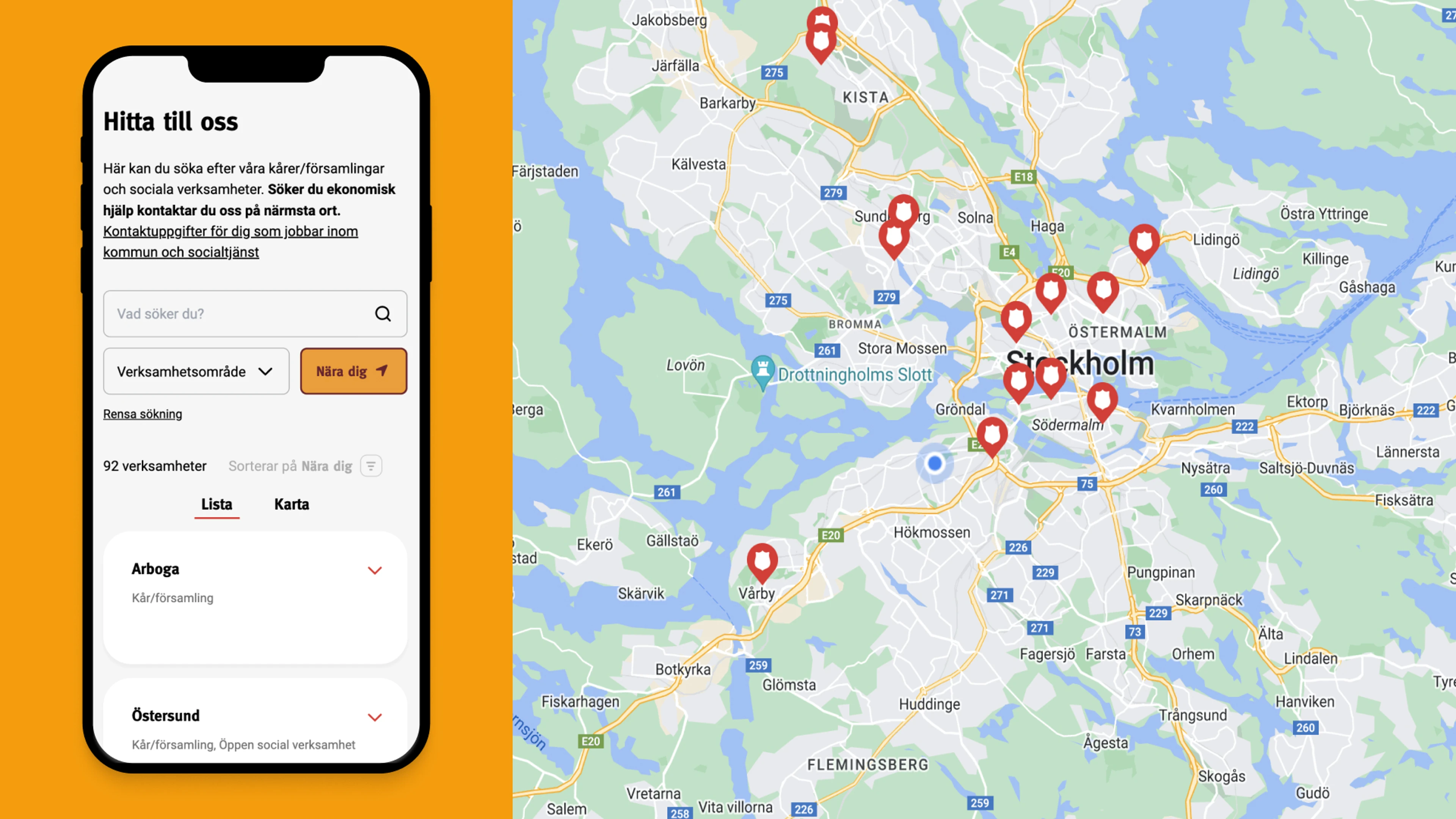 En mobilskiss intill en karta